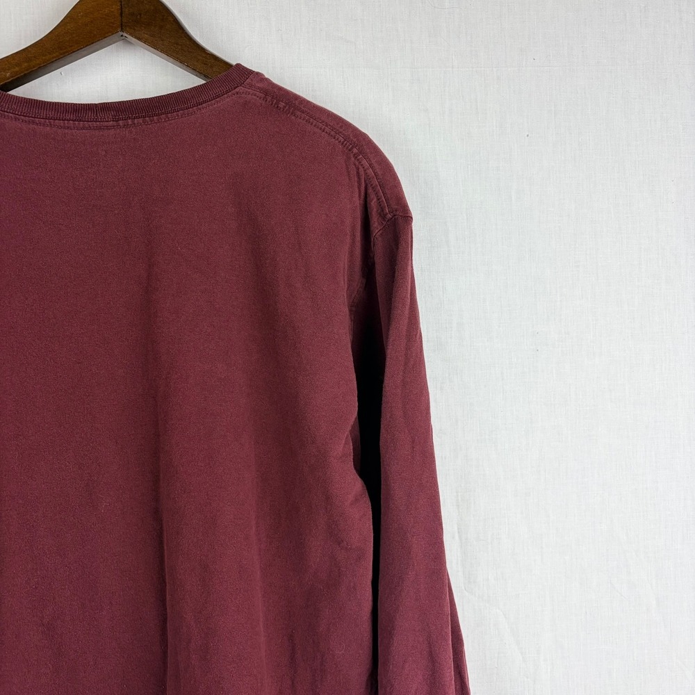 Carhartt Mens K126 PRT Long Sleeve Pocket T-Shirt Burgundy Maroon Original Fit M - Picture 13 of 13